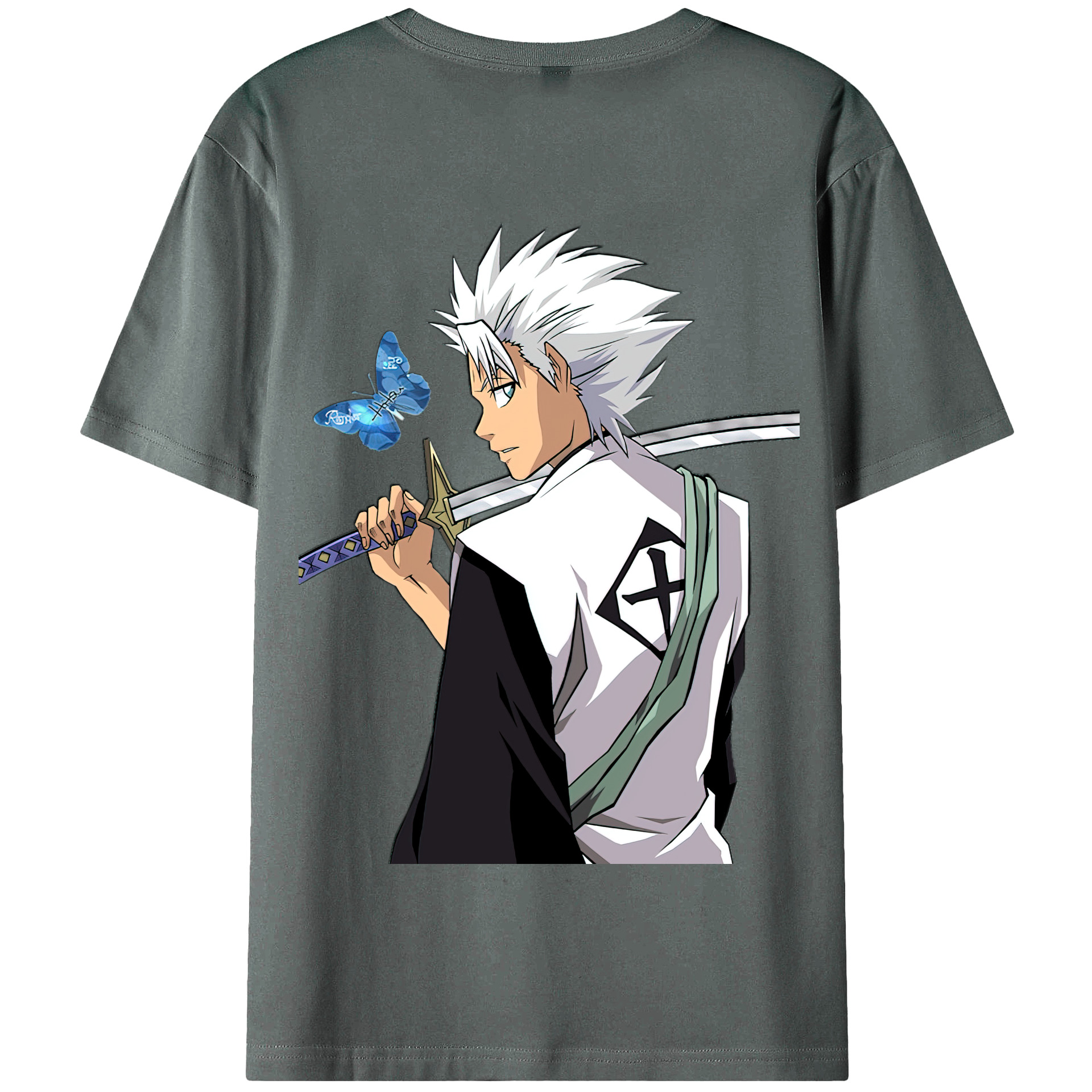 （画像用） ブリーチ 日番谷冬獅郎（ひつがや とうしろう） BLEACH Hitsugaya Toushirou 綿100％半袖Tシャツ（背面プリント）